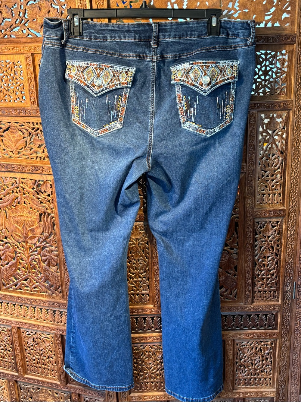 C.Est 1946 Denim Jeans with Embellished Pockets